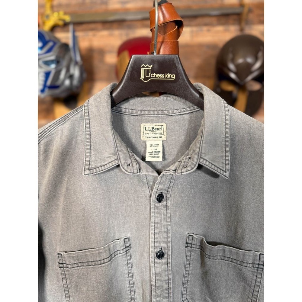LL Bean L Jean button up Traditional Fit Gray Shirt